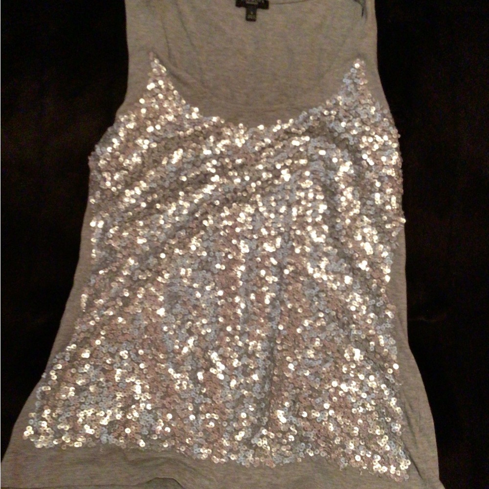 Silver sequin tank